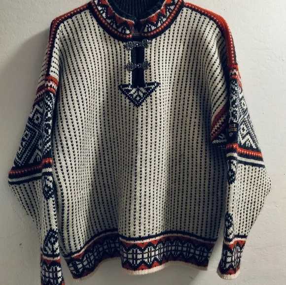 Vintage 90s Dale of Norway Wool sweater S Norwegian Men's Nordic sweater - Picture 4 of 9